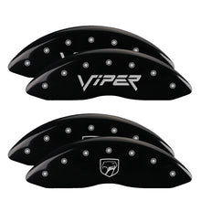 Cargar imagen en el visor de la galería, MGP 4 Caliper Covers Engraved Front Gen 2/Viper Engraved Rear Gen 2/Snake Black finish silver ch