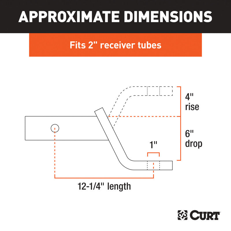 Curt Class 3 Ball Mount (2in Shank 7500lbs 6in Drop 12-1/4in Long)
