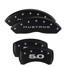 Charger l&#39;image dans la galerie, MGP 4 Caliper Covers Engraved Front 2015/Mustang Engraved Rear 2015/Bar &amp; Pony Black fnsh silver ch