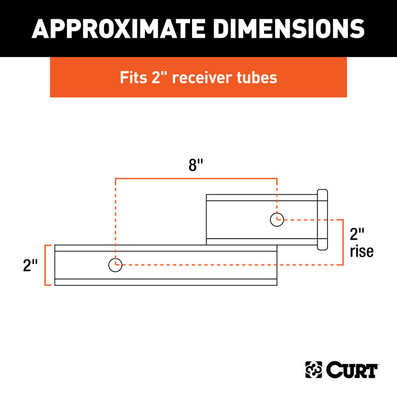 Curt Receiver Hitch Adapter (2" Shank, 2" Drop, 7,500 lbs.)