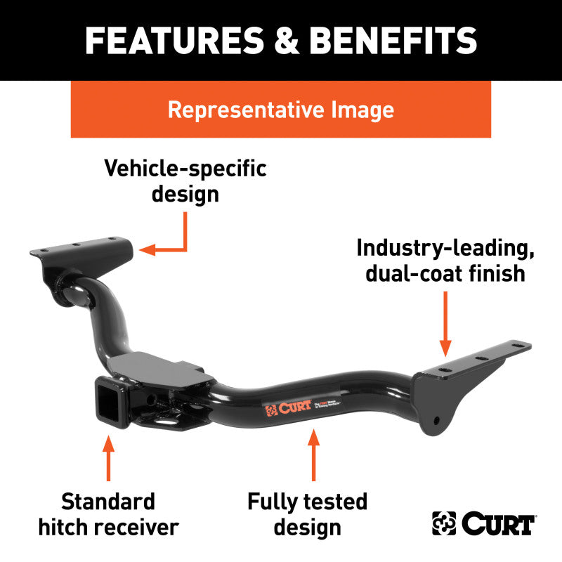 Curt 10-12 Hyundai Tucson & 11-12 Kia Sportageincl Sx Class 3 Trailer Hitch w/2in Receiver