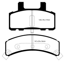 Carica l&#39;immagine nel visualizzatore di Gallery, EBC 97-99 Cadillac Deville 4.6 (Rear Drums) Yellowstuff Front Brake Pads