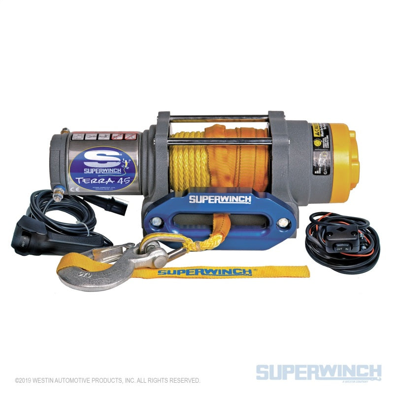 Superwinch 4500 LBS 12 VDC 1/4in x 55ft Synthetic Rope Terra 45SR Winch