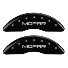 Charger l&#39;image dans la galerie, MGP 4 Caliper Covers Engraved Front &amp; Rear MOPAR Black finish silver ch