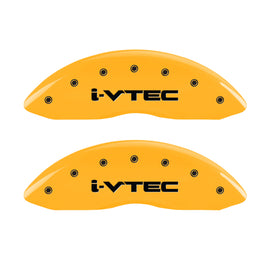 MGP 4 Caliper Covers Engraved Front & Rear i-Vtec Yellow finish black ch