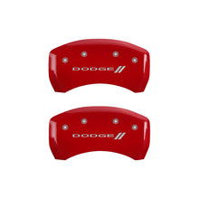 Charger l&#39;image dans la galerie, MGP 4 Caliper Covers Engraved Front &amp; Rear With stripes/Dodge Yellow finish black ch