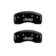Carica l&#39;immagine nel visualizzatore di Gallery, MGP 4 Caliper Covers Engraved Front &amp; Rear JEEP Black finish silver ch
