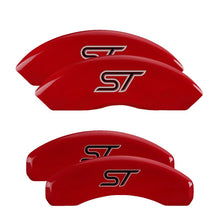 Charger l&#39;image dans la galerie, MGP 4 Caliper Covers Engraved Front &amp; Rear No Bolts/St Red Finish Silver Char 2018 Ford Fusion