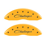 MGP 4 Caliper Covers Engraved F & R Cursive/Challenger Yellow Finish Black Char 2006 Dodge Charger