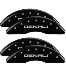 Laden Sie das Bild in den Galerie-Viewer, MGP 4 Caliper Covers Engraved Front &amp; Rear Denali Black finish silver ch