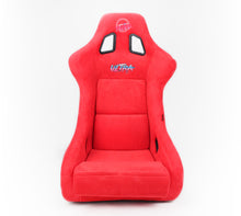 Cargar imagen en el visor de la galería, NRG FRP Bucket Seat ULTRA Edition - Large (Red Alcantara/Gold Glitter Back)