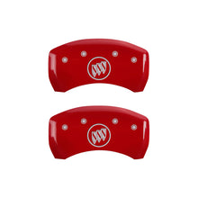 Carica l&#39;immagine nel visualizzatore di Gallery, MGP 4 Caliper Covers Engraved Front Buick Rear Buick Shield Red Finish Silver Char 2015 Buick Regal