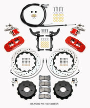 Carica l&#39;immagine nel visualizzatore di Gallery, Wilwood AERO4 / MC4 Rear Kit 14.00 Drilled Red 2015-Up Mustang w/Lines &amp; Cables