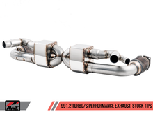 Charger l&#39;image dans la galerie, AWE Tuning Porsche 991.2 Turbo Performance Exhaust and High-Flow Cat Sections - For OE Tips