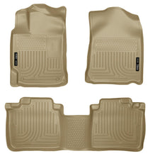 गैलरी व्यूवर में इमेज लोड करें, Husky Liners 10-13 Lexus RX350/RX450h WeatherBeater Tan Front &amp; 2nd Seat Floor Liners