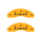 MGP Front set 2 Caliper Covers Engraved Front 2015/Civic Yellow finish black ch