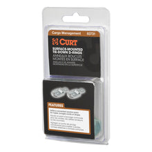 Load image into Gallery viewer, Curt 1in x 1-1/4in Surface-Mounted Tie-Down D-Rings (1200lbs Clear Zinc 2-Pack)