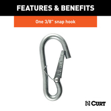 Load image into Gallery viewer, Curt 27in Safety Chain w/1 Snap Hook (2000lbs Clear Zinc)