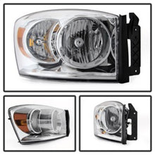 गैलरी व्यूवर में इमेज लोड करें, Xtune Dodge Ram 1500 06-08 / Ram 2500/3500 06-09 Amber Crystal Headlights Chrome HD-JH-DR06-AM-C