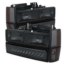 Laden Sie das Bild in den Galerie-Viewer, Xtune GMC Yukon 92-93 Crystal Headlights w/ Corner &amp; LED Bumper Smoke HD-JH-GMCCK88-LED-AM-SM-SET