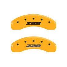 Cargar imagen en el visor de la galería, MGP Front set 2 Caliper Covers Engraved Front Bowtie Black finish silver ch