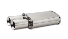 Carica l&#39;immagine nel visualizzatore di Gallery, Vibrant StreetPower Oval Muffler w/ Dual 3.5in Round Tips Straight Cut Beveled Edge 2.5in inlet I.D.