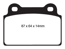 Cargar imagen en el visor de la galería, EBC 08-16 Mitsubishi Lancer Evo 10 2.0 Turbo (1 piece rotor) Yellowstuff Rear Brake Pads