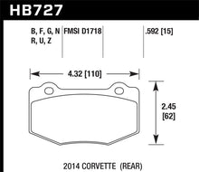 Carica l'immagine nel visualizzatore di Gallery, Hawk DTC-30 2015 Chevy Corvette Z06 Rear Race Brake Pads