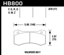 Carica l&#39;immagine nel visualizzatore di Gallery, Hawk Wilwood 17mm 6617 Caliper HP Plus Brake Pads
