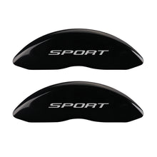 Charger l&#39;image dans la galerie, MGP 4 Caliper Covers Engraved Front &amp; Rear No Bolts/Sport 2015 Black finish silver ch