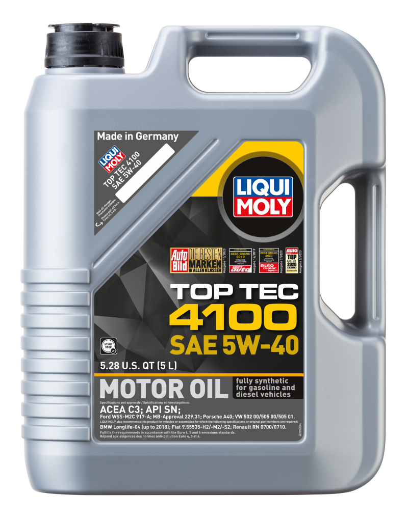 LIQUI MOLY 5L Top Tec 4100 Motor Oil 5W40 - Single