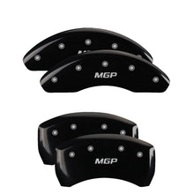 Carica l&#39;immagine nel visualizzatore di Gallery, MGP 4 Caliper Covers Engraved Front &amp; Rear Avalanche style/SS Black finish silver ch