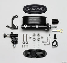 गैलरी व्यूवर में इमेज लोड करें, Wilwood HV Tandem M/C Kit w L/H Bracket &amp; Prop Valve - 7/8in Bore Black-W/Push. - Early Mustang
