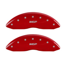 Carica l&#39;immagine nel visualizzatore di Gallery, MGP Front set 2 Caliper Covers Engraved Front MGP Red finish silver ch