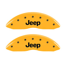 Cargar imagen en el visor de la galería, MGP Front set 2 Caliper Covers Engraved Front JEEP Yellow finish black ch