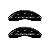 MGP 4 Caliper Covers Engraved Front & Rear With out stripes/Dodge Black finish silver ch