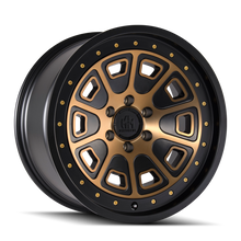 Cargar imagen en el visor de la galería, Mayhem 8301 Flat Iron 18x9 / 5x127 BP / 0mm Offset / 78.1mm Hub Matte Black w/ Bronze Tint Wheel