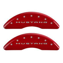Charger l&#39;image dans la galerie, MGP 4 Caliper Covers Engraved Front 2015/Mustang Engraved Rear 2015/Bar &amp; Pony Red finish silver ch