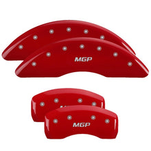 Load image into Gallery viewer, MGP 4 Caliper Covers Engraved Front &amp; Rear MGP Red Finish Silver Characters 2017 Kia Sportage