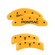 Charger l&#39;image dans la galerie, MGP 4 Caliper Covers Engraved Front Pontiac Rear Arrow Yellow Finish Blk Char 1997 Pontiac Firebird