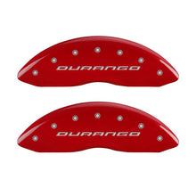 Charger l&#39;image dans la galerie, MGP 4 Caliper Covers Engraved Front &amp; Rear With out stripes/Durango Red finish silver ch