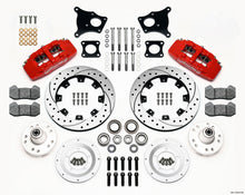 गैलरी व्यूवर में इमेज लोड करें, Wilwood Dynapro 6 Front Hub Kit 12.19in Drilled Red AMC 71-76 OE Disc w/o Bendix Brakes