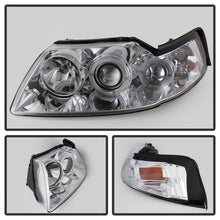 Charger l&#39;image dans la galerie, Spyder Ford Mustang 99-04 Projector Headlights LED Halo Chrome High H1 Low H1 PRO-YD-FM99-1PC-AM-C