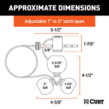 गैलरी व्यूवर में इमेज लोड करें, Curt Universal Tri-Ball Trailer Coupler Lock Fits 1-7/8in / 2in / 2-5/16in