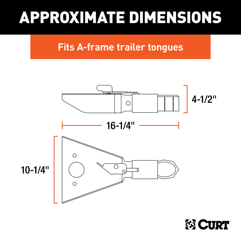 Curt 2in A-Frame Coupler w/Sleeve-Lock (7000lbs Black)