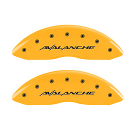 MGP 4 Caliper Covers Engraved Front & Rear Avalanche Yellow Finish Black Char 2001 Chevrolet Tahoe