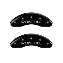 Cargar imagen en el visor de la galería, MGP 4 Caliper Covers Engraved Front Pontiac Engraved Rear Arrow Black finish silver ch