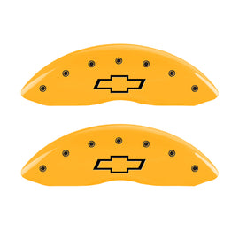 MGP 4 Caliper Covers Engraved Front & Rear Bowtie Yellow finish black ch