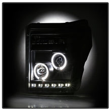 Cargar imagen en el visor de la galería, Spyder Ford Super Duty 11-16 Projector Headlights LEDHalo DRL All Black PRO-YD-FS11-HL-BKV2