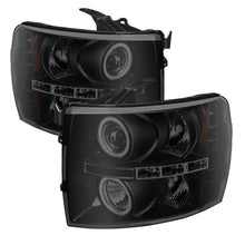 Laden Sie das Bild in den Galerie-Viewer, Spyder Chevy Silverado 1500 07-13 Projector Headlights CCFL Halo LED Blk Smke PRO-YD-CS07-CCFL-BSM